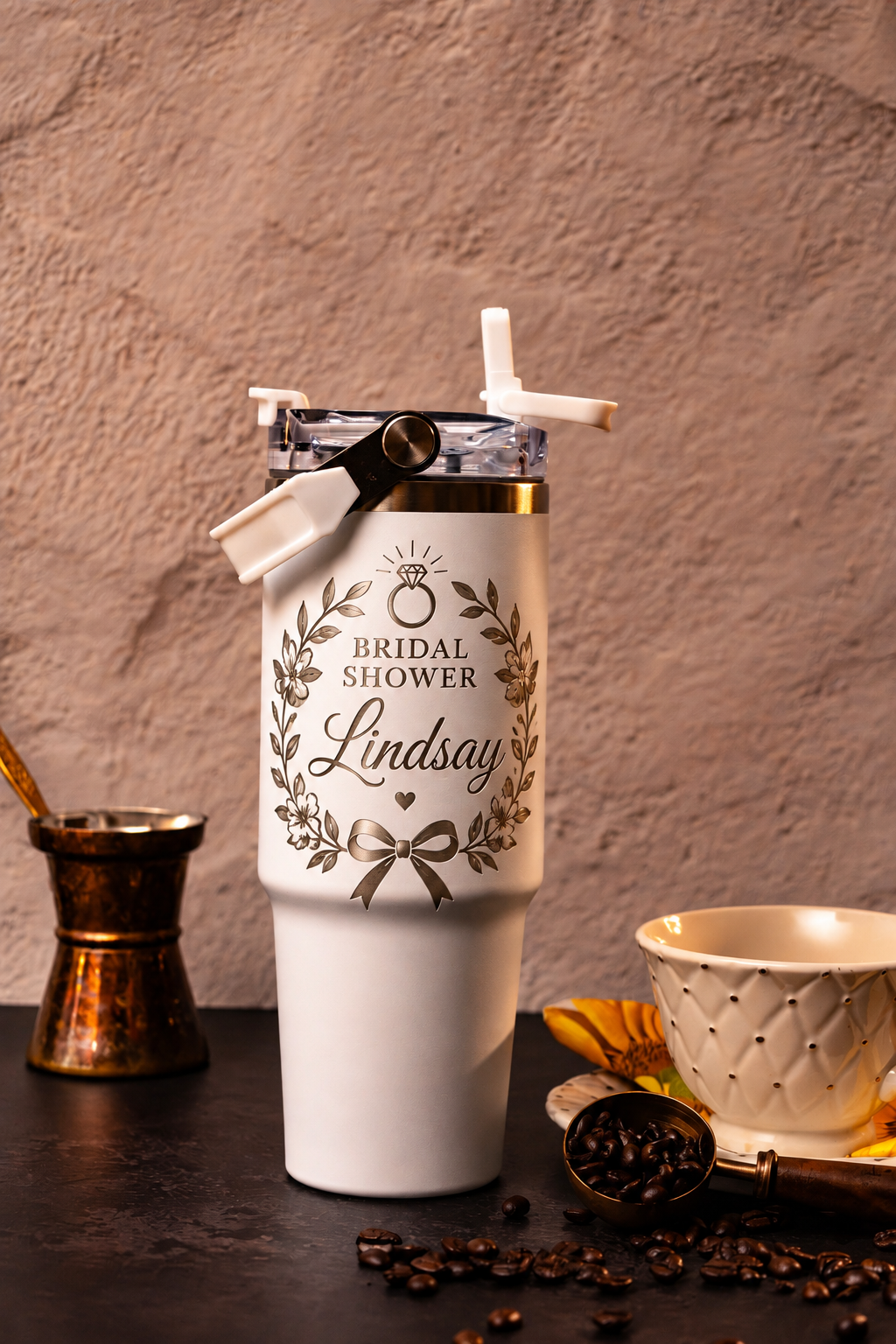 Custom Engraved 30oz Travel Tumbler with Dual-Use Lid