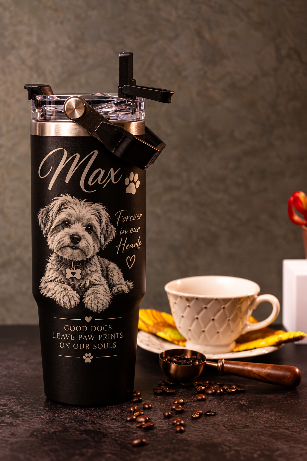 Custom Engraved 30oz Travel Tumbler with Dual-Use Lid